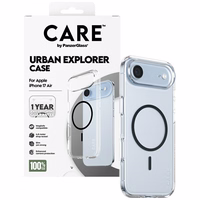 CARE by PanzerGlass Flagship Urban Explorer dėklas su juodu MagSafe iPhone Air - permatomas