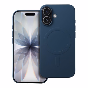 Silikoninis Magnetinis (didelė anga) dėklas telefonui, suderinamas su MagSafe, skirtas IPHONE 17, mėlynas