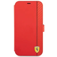 Ferrari FESAXFLBKP13SRE iPhone 13 mini 5.4" raudonas/raudonas knygos On Track Carbon Stripe