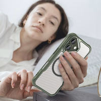 Leading Series Magnetinis silikoninis dėklas telefonui iPhone 16 Plus - žalia