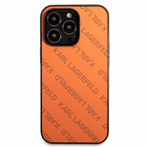 Karl Lagerfeld Perforuotas dėklas telefonui iPhone 13 Pro Max 6.7" - oranžinis