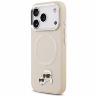 Karl Lagerfeld Karl & Choupette Smeigtukai Magnetinis dėklas telefonui iPhone 17 Pro - smėlinė