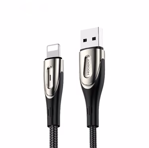 Joyroom Sharp Series S-M411 USB-A / Lightning 3A кабель 1.2m с индикатором зарядки - чёрный