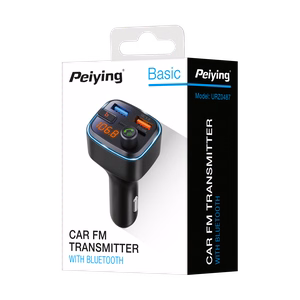 Automobilinis FM siųstuvas su Bluetooth, 2 USB prievadais ir USB-C