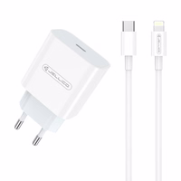 Įkroviklis Jellico AK180 20W USB-C + USB-C to Lightning cable 1.0m baltas