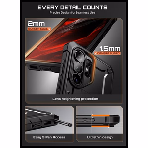 "Supcase Unicorn Beetle Pro" 2 vnt. dėklų, skirtų "Samsung Galaxy S26 Ultra" - juodi