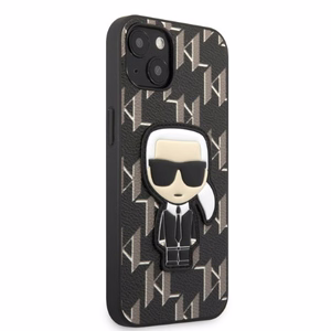 Karl Lagerfeld KLHCP13SPMNIKBK iPhone 13 mini 5.4" kietas dėklas juodas/juodas Monograma Ikonik Pleistras