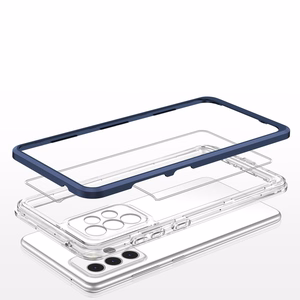 Clear 3in1 dėklas telefonui Samsung Galaxy A73 rėmelio gelis mėlyna