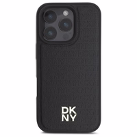 DKNY pasikartojančio rašto logotipo magnetinis dėklas telefonui iPhone 16 Pro - juodas