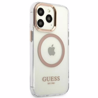 Guess GUHMP13XHTRMD iPhone 13 Pro Max 6.7 "auksinis / auksinis kietas dėklas Metalinis kontūras Magnetinis