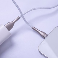 Forever Sleek laidas USB - Lightning 1,0 m 2.4A baltas