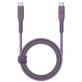 ENERGEA Laidas Flow USB-C - USB-C1.5m violetinis/purple 240W 5A PD Fast Charge