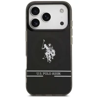 US Polo DH ir apatinės juostos logotipas Magnetinis dėklas telefonui iPhone 17 Pro - juodas