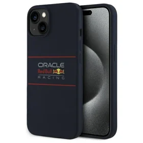 RED BULL dėklas telefonui IPHONE 14 suderinamas su MagSafe RBHMP14S24SIHSRV (Silikoninis horizontalus centrinis logotipas) tamsiai mėlyna