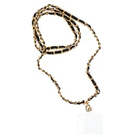 STRAP telefono dirželis, telefono pakabukas / virvelės ilgis 116 cm (58 cm kilpoje) / ant kaklo – juodas