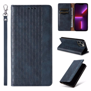 Magnetinis dirželio dėklas Samsung Galaxy S23 Ultra su atverčiamu piniginės mini dirželiu ir stovu mėlyna