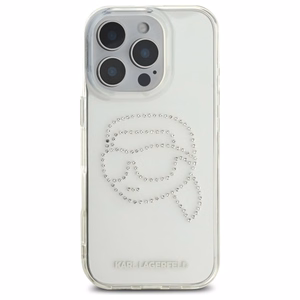 Karl Lagerfeld KLHCP16XHKHDCELT iPhone 16 Pro Max 6.9" permatomas kietas dėklas IML Rhinestones Karl galva