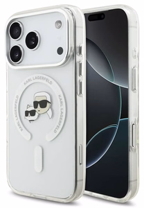 Dėklas Karl Lagerfeld IML K&CH Heads Metal Frame MagSafe Apple iPhone 17 Pro Max