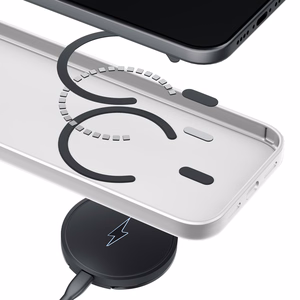 "3mk Smoke MagCase" dėklas, skirtas "iPhone 17 Pro Max" - baltas-permatomas