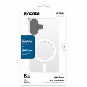 Incase Slim Case dėklas su MagSafe, skirtas iPhone 16 Plus, skaidrus