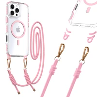 Apsauginis stiklas Tel Protect Strap Clear Case Iphone 17 Pro Max - rožinė