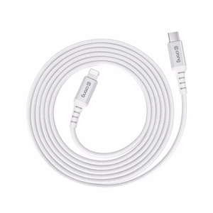Crong Armor Link MFi USB-C–Lightning greitojo įkrovimo laidas, 1,5 m, baltas