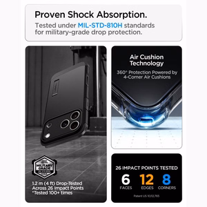Spigen Tough Armor dėklas, skirtas iPhone 18 Pro Max / 17 Pro Max – spalva: juoda