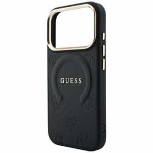 Dėklas, skirtas IPHONE 18 Pro/17 Pro suderinamas su „MagSafe“ (Saffiano Peony Ring) (spalva: juoda)