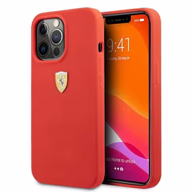 Ferrari FESSIHCP13XRE iPhone 13 Pro Max 6.7" kietas silikoninis dėklas raudonas/raudonas
