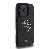 Guess 4G Didelis logotipo dėklas telefonui iPhone 16 Pro - juodas