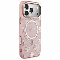 Guess IML Peony Dot MagSafe Dėklas for iPhone 17 Pro Max - rožinis