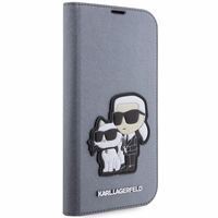 Karl Lagerfeld KLBKP14XSANKCPG iPhone 14 Pro Max 6.7" Dėklas telefonui (m) - sidabro (m) Saffiano Monograma Karl & Choupette