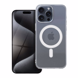 Skaidrus dėklas 2 mm IPHONE 15 Pro Max suderinamas su Magnetine (kameros apsauga) permatomas