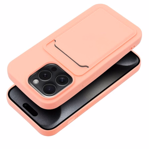 Kortelių dėklas telefonui IPHONE 15 Pro rožinis