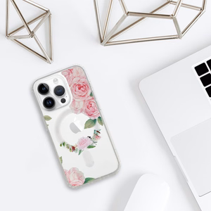 Tel Protect gėlių magnetinis dėklas telefonui iPhone 15 Pro, dizainas 1