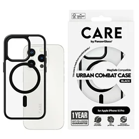 CARE by PanzerGlass Urban Combat Magnetinis dėklas telefonui iPhone 15 Pro - juodas