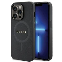 Guess GUHMP14LPSAHMCK dėklas iPhone 14 Pro - juodas Saffiano MagSafe
