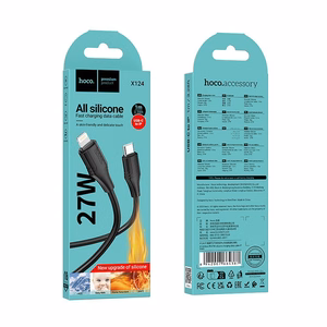 Silikoninis kabelis USB-A į Lightning HOCO 27W 1 m X124 juodas