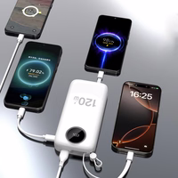 Dudao K13Pro 20000mAh išorinė baterija su įmontuotu kabeliu - balta