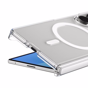 Spigen AirSkin Zero MagFit dėklas, skirtas Samsung Galaxy Z Fold8 Ultra – skaidrus ir baltas