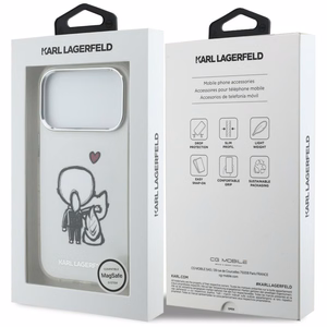 Karl Lagerfeld Karl & Choupette Back MagSafe Dėklas for iPhone 17 Pro Max - Clear
