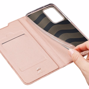 Dux Ducis Skin Pro atverčiamas dėklas telefonui Xiaomi Poco F4 5G rožinis
