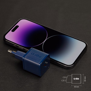 SBS TETRGAN1C20B 20W GaN sieninis įkroviklis su Power Delivery - mėlynas