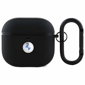 BMW BMA4SSLBK AirPods 4 odinis dėklas juodas/sidabrinis su sidabriniu logotipu
