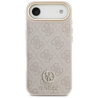 Guess 4G Strass Logo & Big Strap Metal Buttons Magnetinis dėklas telefonui iPhone Air - rožinė