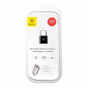 Adapteris Baseus MicroUSB to Type-C OTG juodas CAMOTG-01