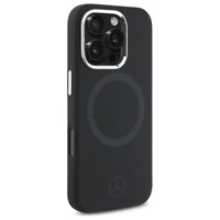 Mercedes silikoninis toninis logotipas Magnetinis dėklas telefonui iPhone 16 Pro Max - juodas