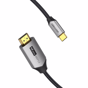 Vention USB-C į HDMI kabelis 4K@60Hz apipintas 2 m PILKAS