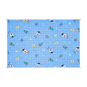 PREMIUM medvilninė sunkioji sensorinė antklodė vaikams, 100 x 150 cm, 3 kg, kosmoso raštas