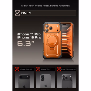 Supcase Grip Pro Mag MagSafe dėklas iPhone 18 Pro / 17 Pro – oranžinis